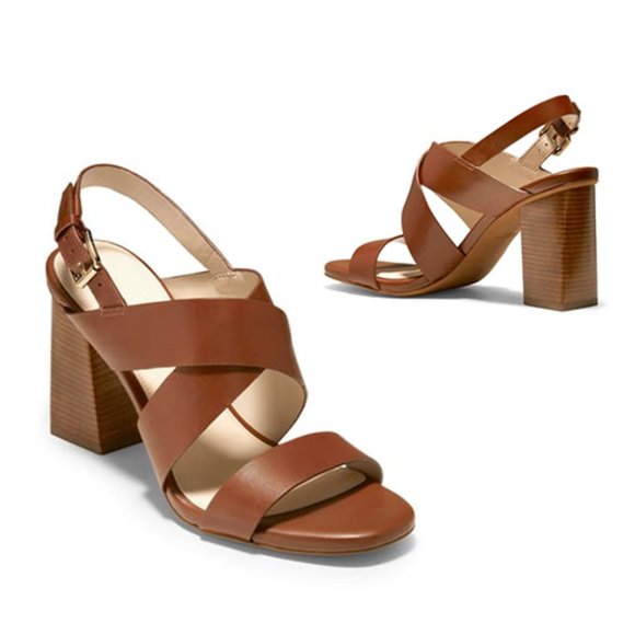Cole Haan Shoes - Cole Haan Cynthia Block Heel Sandal in Cognac 10B